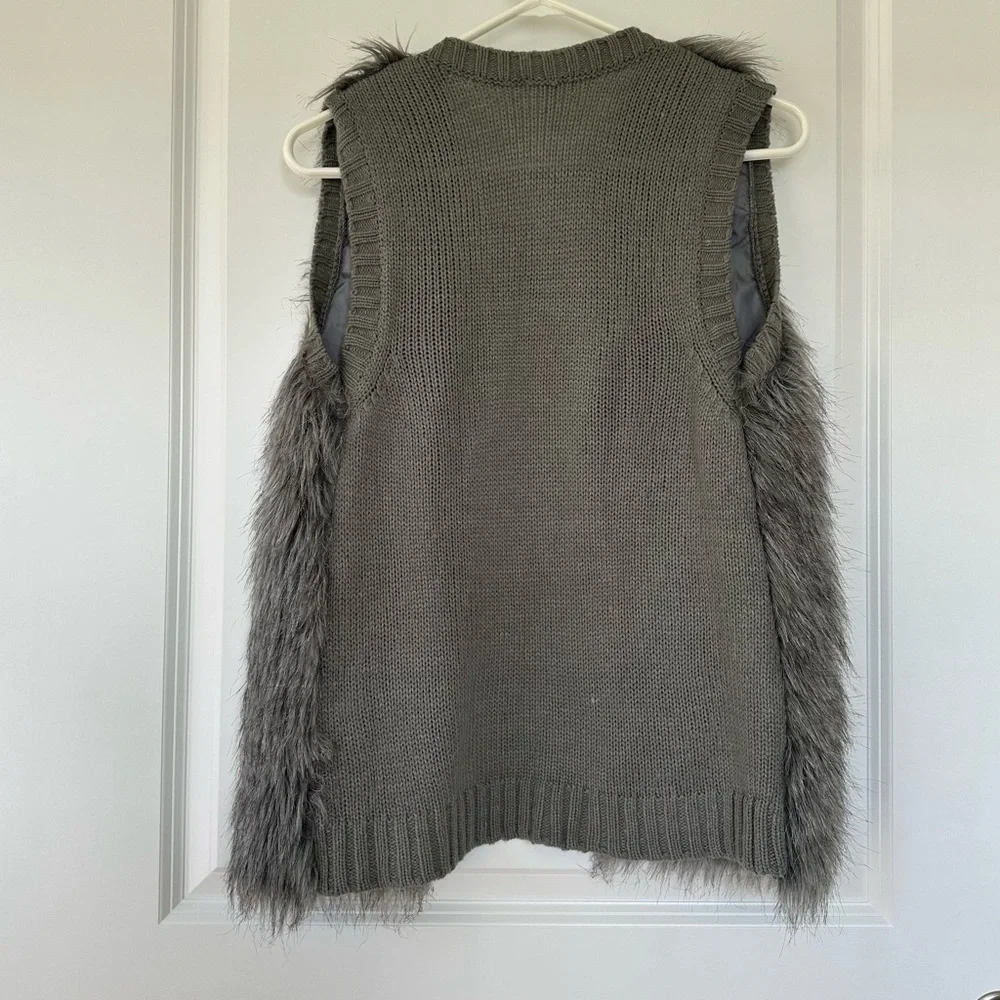 Xhilaration Gray Faux Fur Vest - Picture 7 of 11